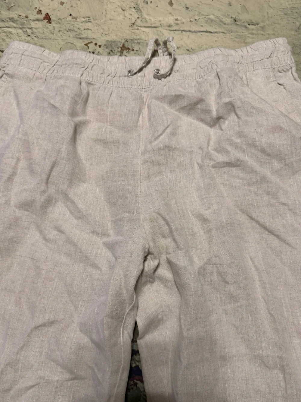 H&M Women’s Light Beige 100% Linen Chinos